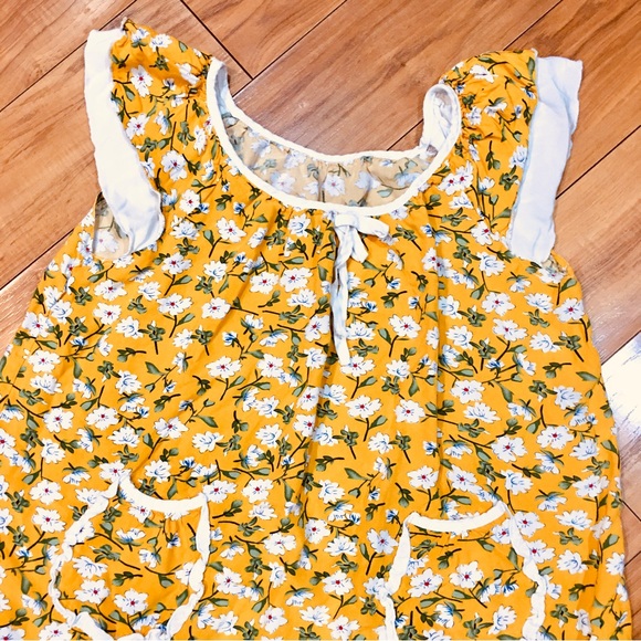 Floral flower girl gown romper dress jersey knit cotton rayon stretch ruffles